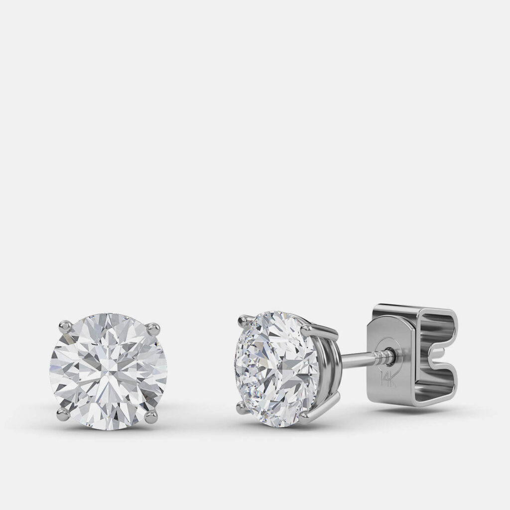 8.00 Ct Round 14K White Gold Lab Grown Diamond Solitaire 4 Prong Earrings 8.00 Ct Round 14K White Gold Lab Grown Diamond Solitaire 4 Prong Earrings