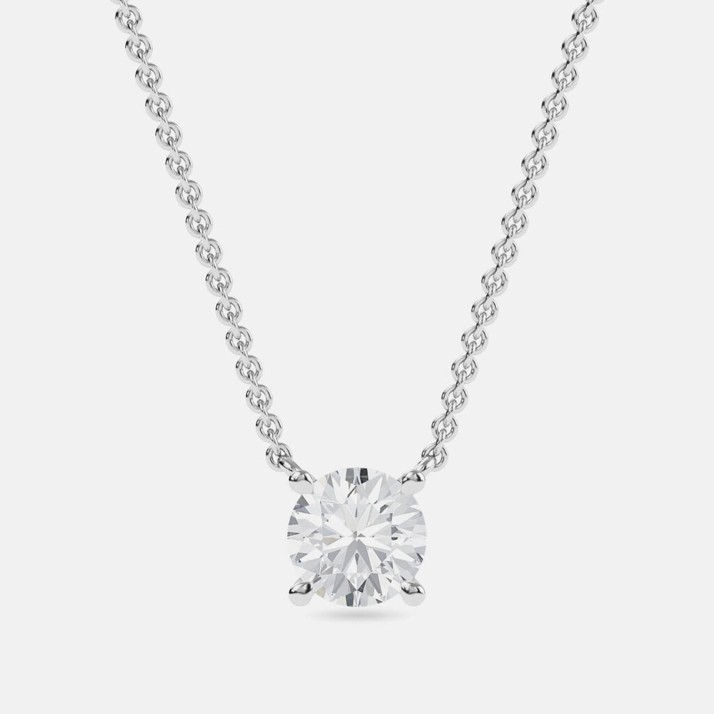 4.00 Ct Round 14K White Gold Lab Grown Diamonds Solitaire 4 Prong Pendant 4.00 Ct Round 14K White Gold Lab Grown Diamonds Solitaire 4 Prong Pendant