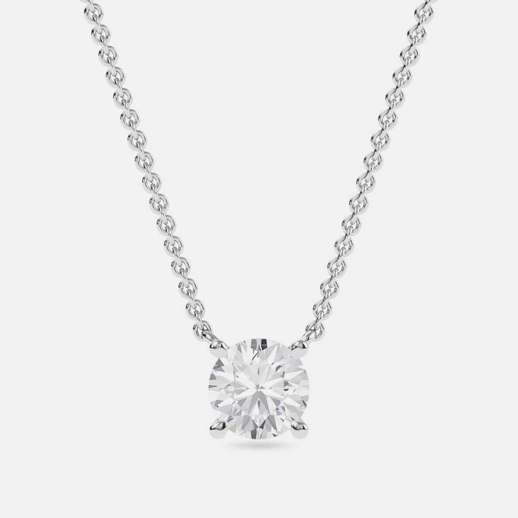 5.00 Ct Round 14K White Gold Lab Grown Diamonds Solitaire 4 Prong Pendant 5.00 Ct Round 14K White Gold Lab Grown Diamonds Solitaire 4 Prong Pendant
