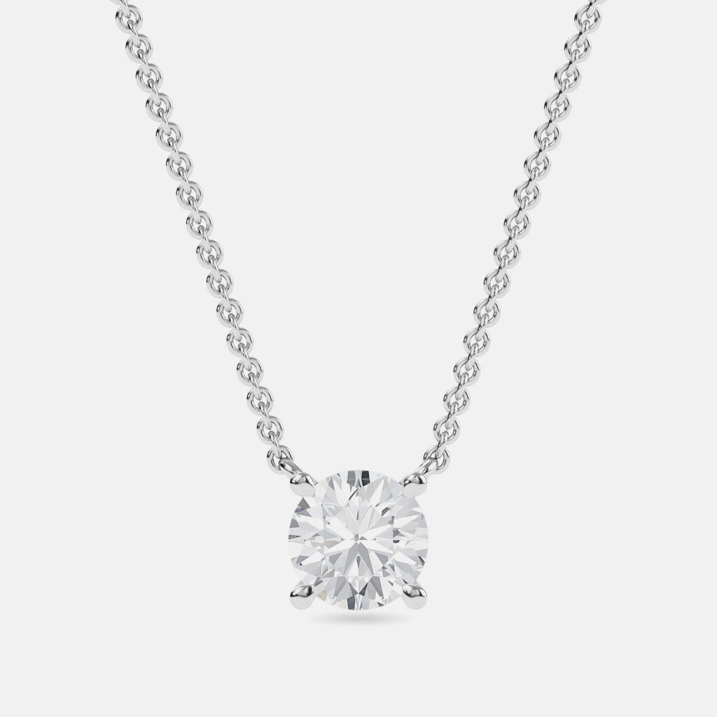 7.00 Ct Round 14K White Gold Lab Grown Diamonds Solitaire 4 Prong Pendant 7.00 Ct Round 14K White Gold Lab Grown Diamonds Solitaire 4 Prong Pendant