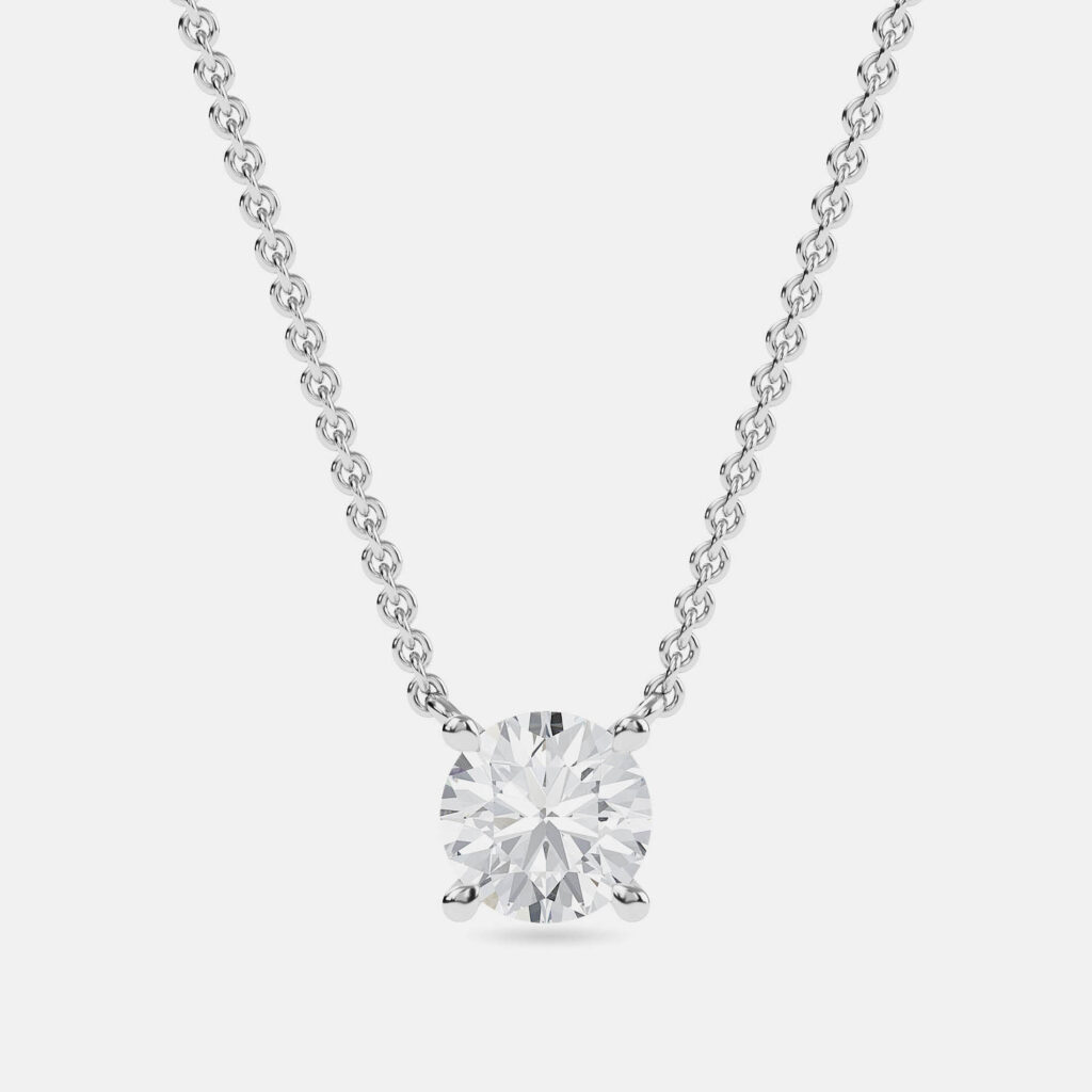 8.00 Ct Round 14K White Gold Lab Grown Diamonds Solitaire 4 Prong Pendant 8.00 Ct Round 14K White Gold Lab Grown Diamonds Solitaire 4 Prong Pendant