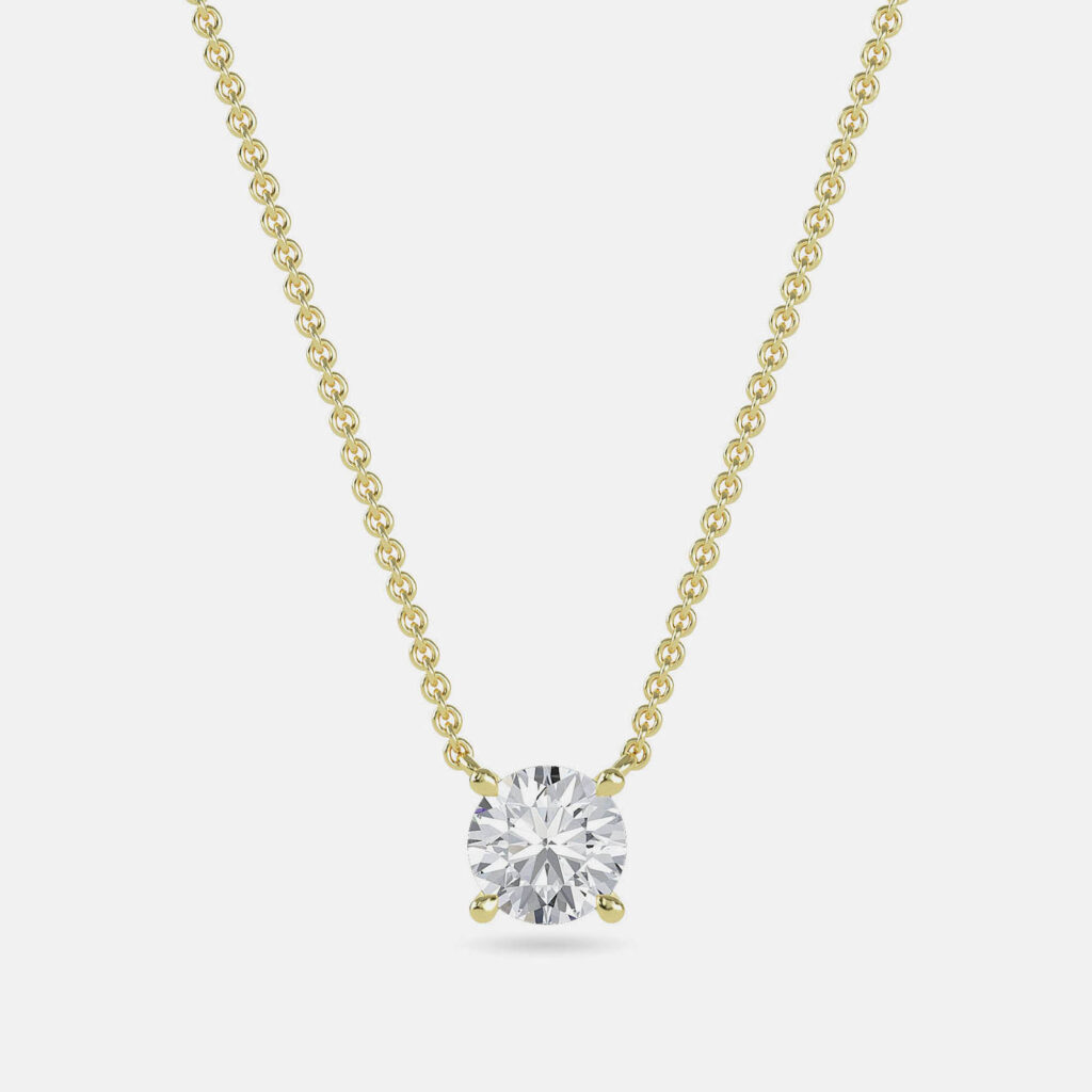 5.00 Ct Round 14K Yellow Gold Lab Grown Diamonds Solitaire 4 Prong Pendant 5.00 Ct Round 14K Yellow Gold Lab Grown Diamonds Solitaire 4 Prong Pendant