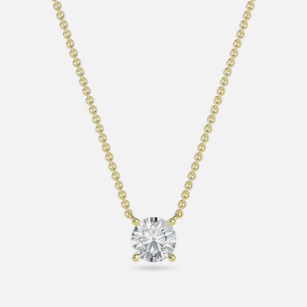 6.00 Ct Round 14K Yellow Gold Lab Grown Diamonds Solitaire 4 Prong Pendant 6.00 Ct Round 14K Yellow Gold Lab Grown Diamonds Solitaire 4 Prong Pendant