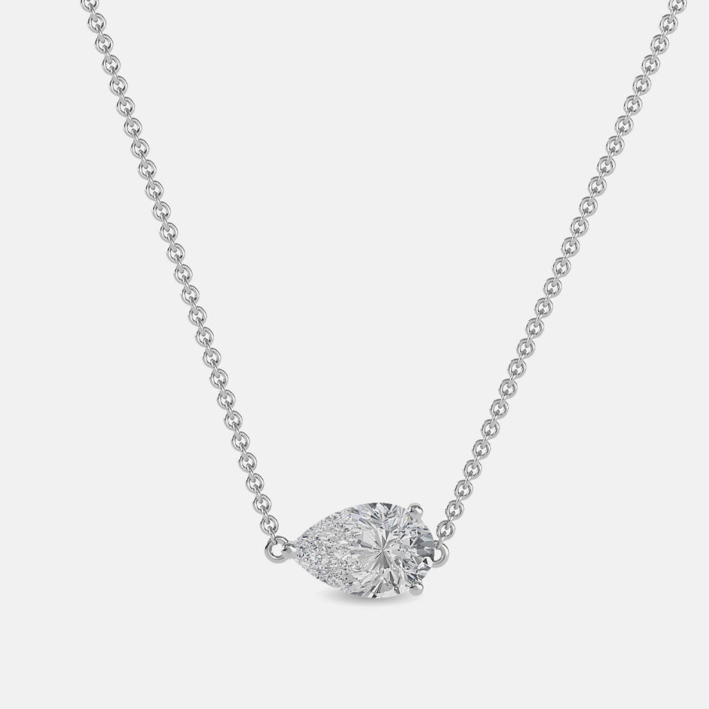 5.00 Ct Pear 14K White Gold Lab Grown Diamonds Solitaire 3 Prong Pendant 5.00 Ct Pear 14K White Gold Lab Grown Diamonds Solitaire 3 Prong Pendant