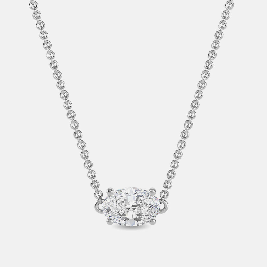 7.00 Ct Oval 14K White Gold Lab Grown Diamonds Solitaire 4 Prong Pendant 7.00 Ct Oval 14K White Gold Lab Grown Diamonds Solitaire 4 Prong Pendant