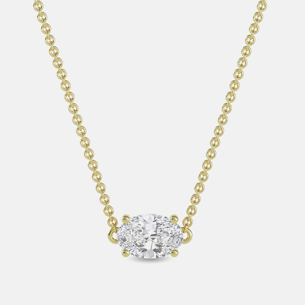 5.00 Ct Oval 14K Yellow Gold Lab Grown Diamonds Solitaire 4 Prong Pendant 5.00 Ct Oval 14K Yellow Gold Lab Grown Diamonds Solitaire 4 Prong Pendant