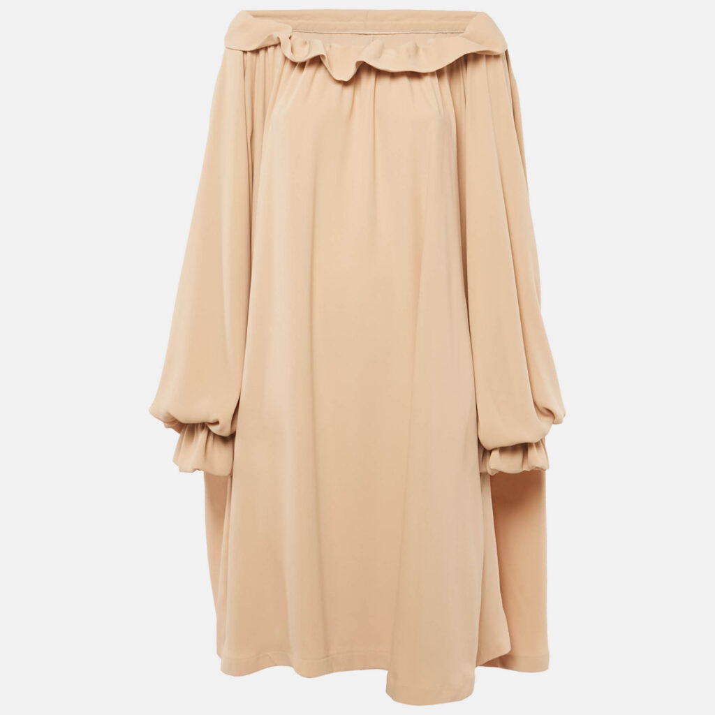 Maison Martin Margiela Beige Crepe Oversized Short Dress L