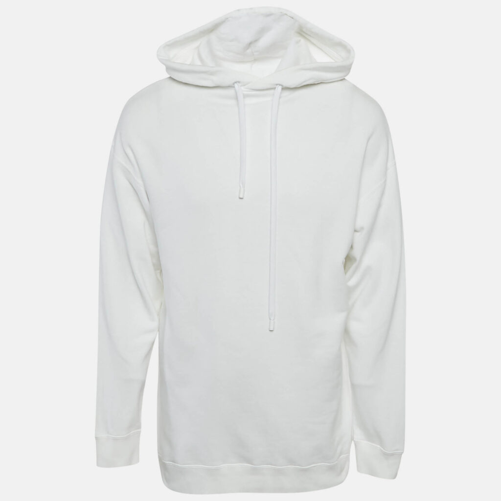 Maison Martin Margiela White Number Print Cotton Hooded Sweatshirt XS Maison Martin Margiela White Number Print Cotton Hooded Sweatshirt XS