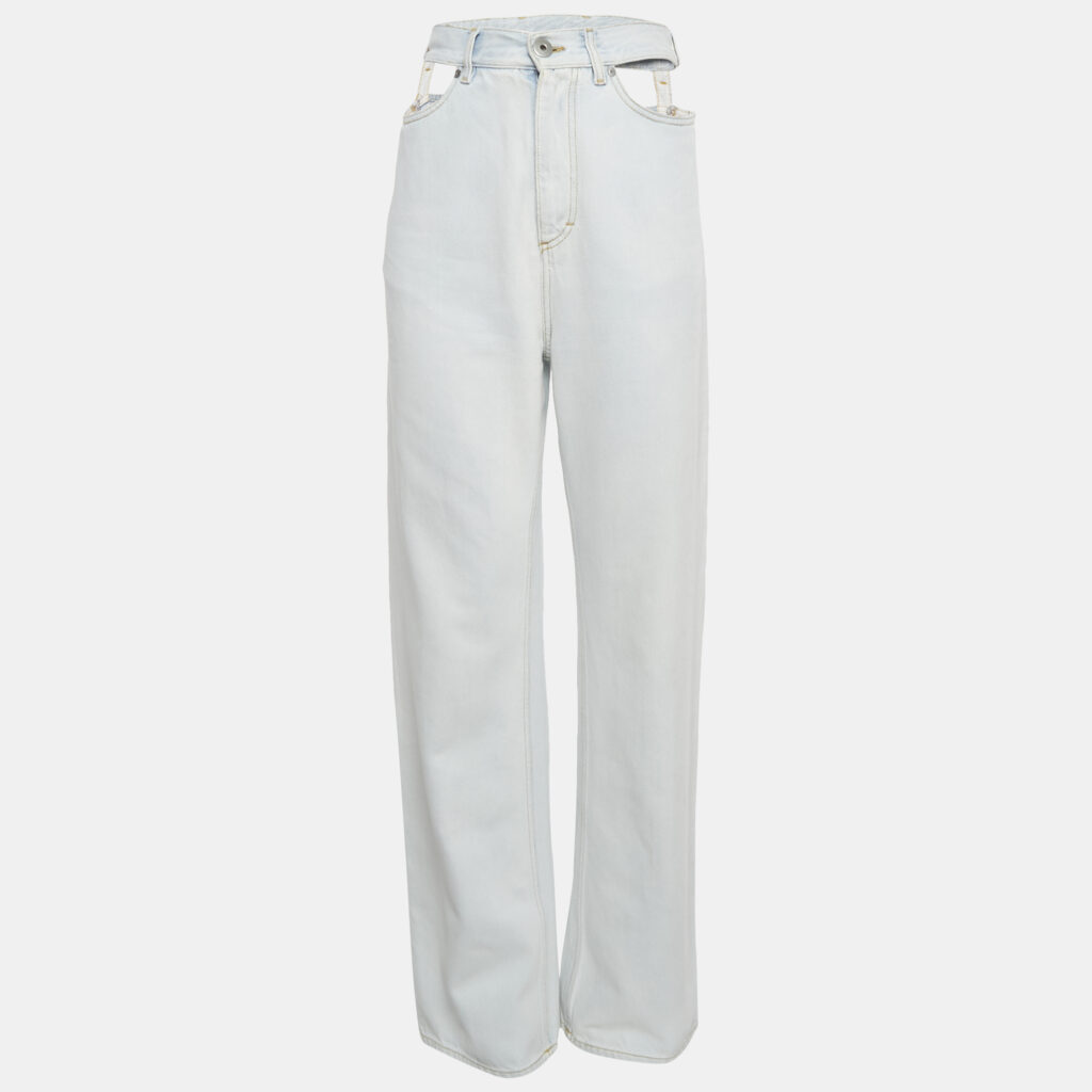 Maison Martin Margiela Light Blue Denim Cut-Out Jeans M Waist 25" Maison Martin Margiela Light Blue Denim Cut-Out Jeans M Waist 25"