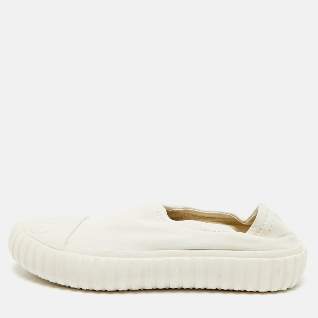 Maison Martin Margiela White Leather Slip On Sneakers Size 36