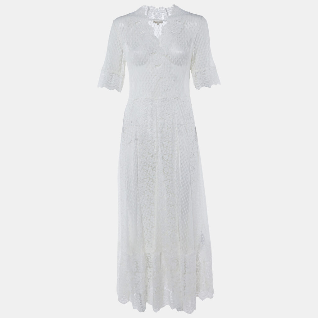 Maje White Guipure Lace Paneled Long Dress XL Maje White Guipure Lace Paneled Long Dress XL