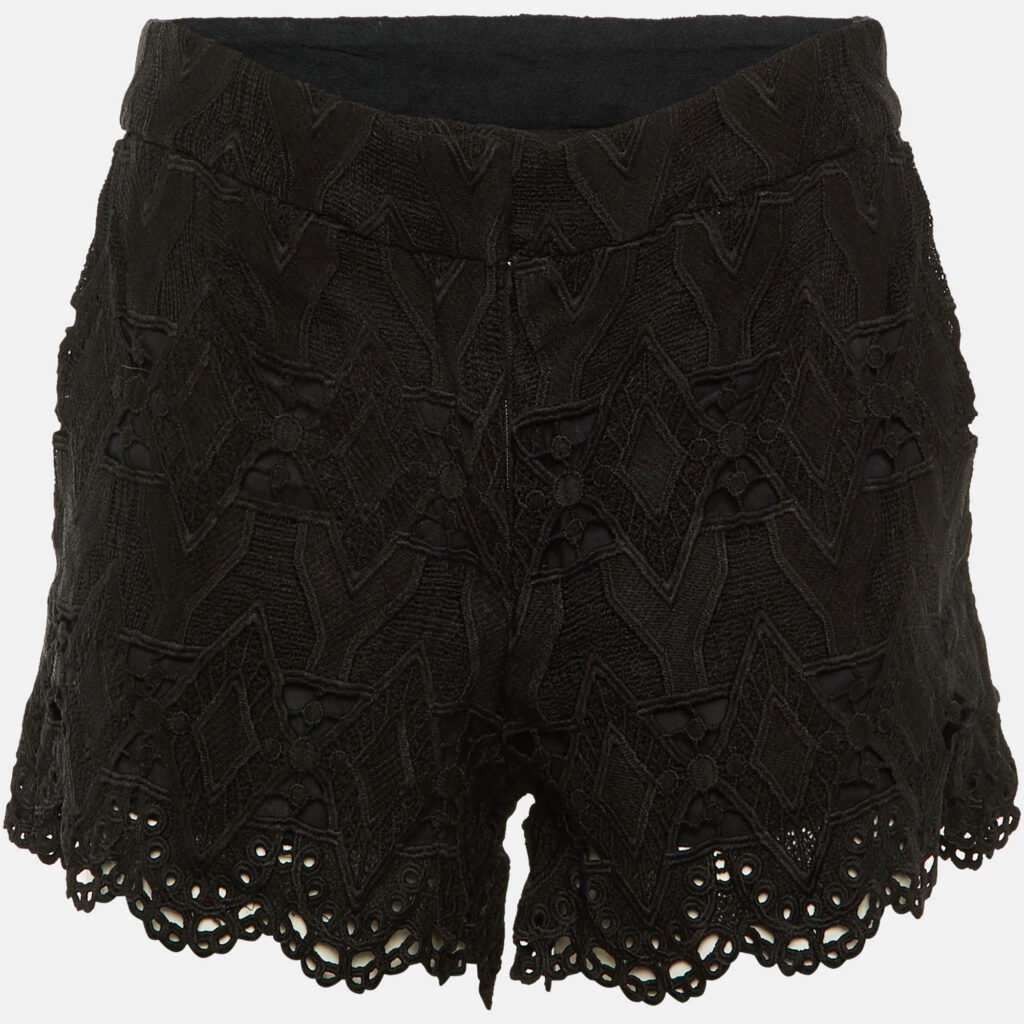 Maje Black Lace Ikita Scalloped Shorts S Maje Black Lace Ikita Scalloped Shorts S