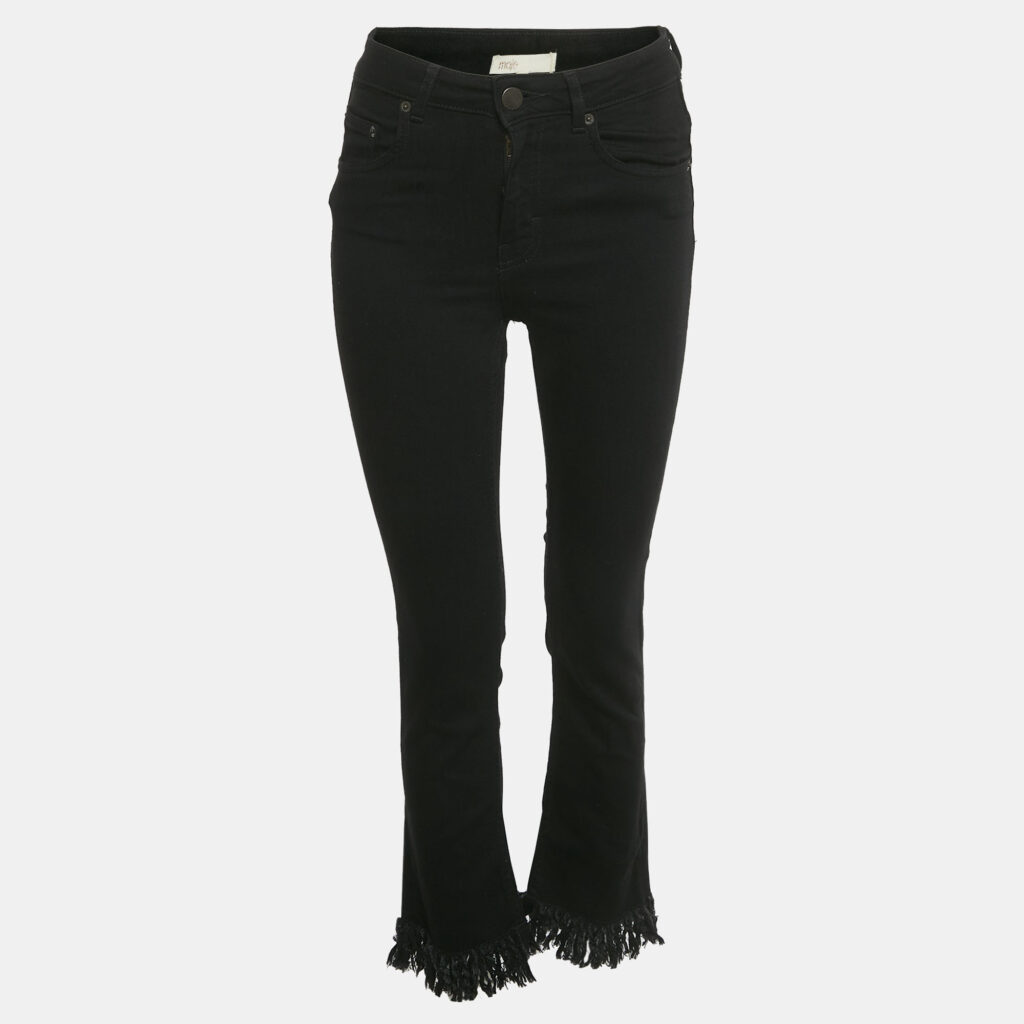 Maje Black Denim Raw Edge Jeans S/Waist 26" Maje Black Denim Raw Edge Jeans S/Waist 26"