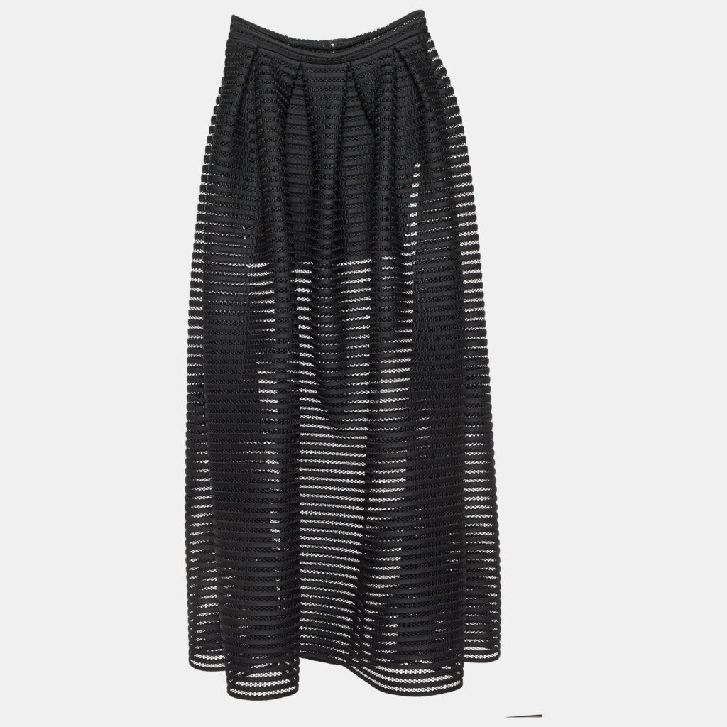 Maje Black Striped Mesh Jongle Maxi Skirt M/Waist 29" Maje Black Striped Mesh Jongle Maxi Skirt M/Waist 29"