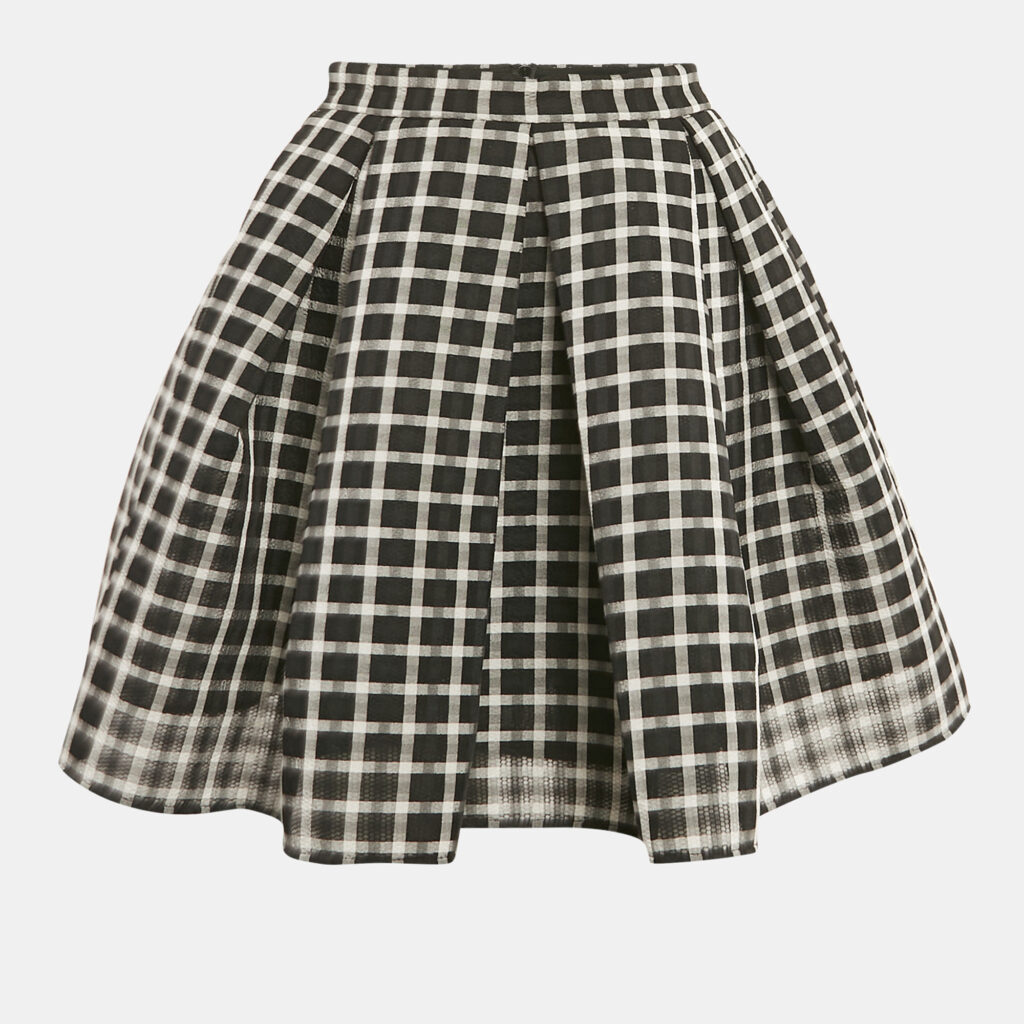 Maje Black Carreaux Synthetic Pleated Jungle Skirt S Maje Black Carreaux Synthetic Pleated Jungle Skirt S