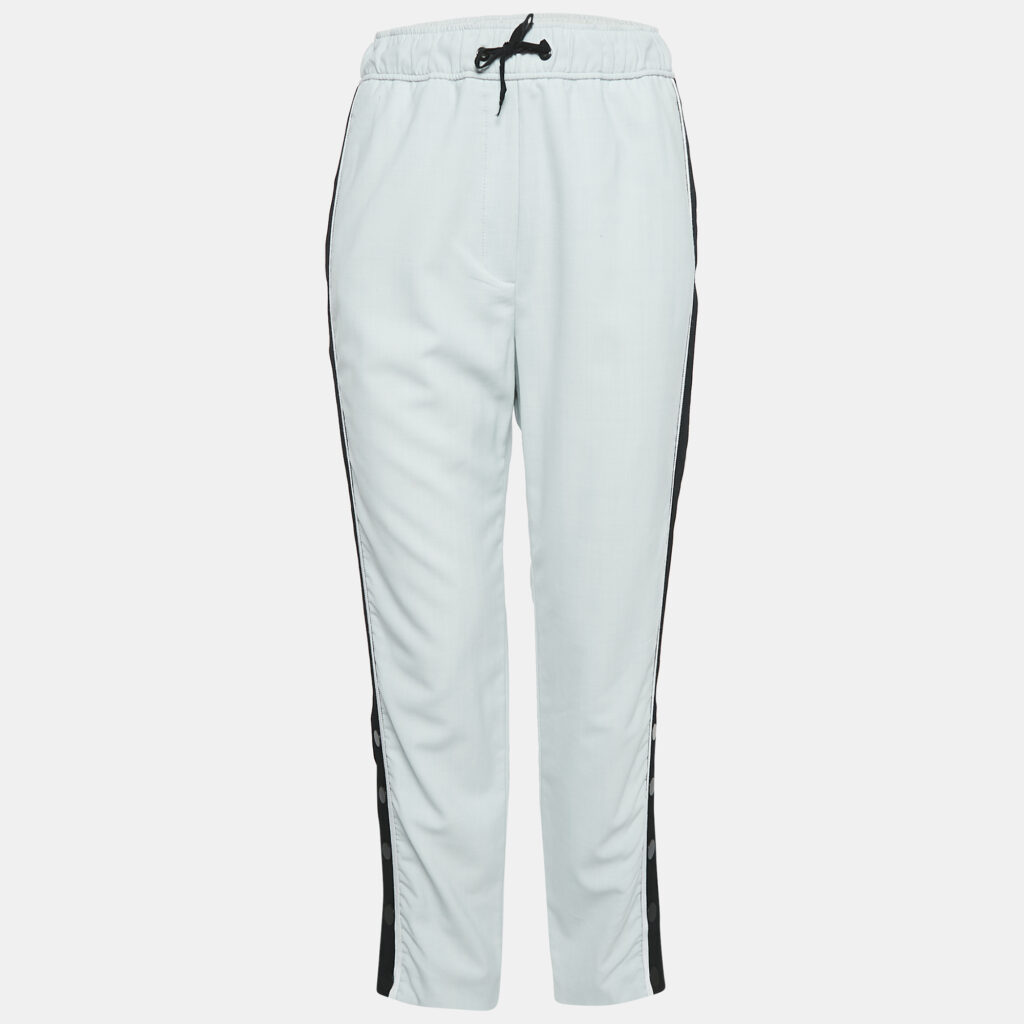 Maje Blue Striped Wool Blend Trousers S Maje Blue Striped Wool Blend Trousers S