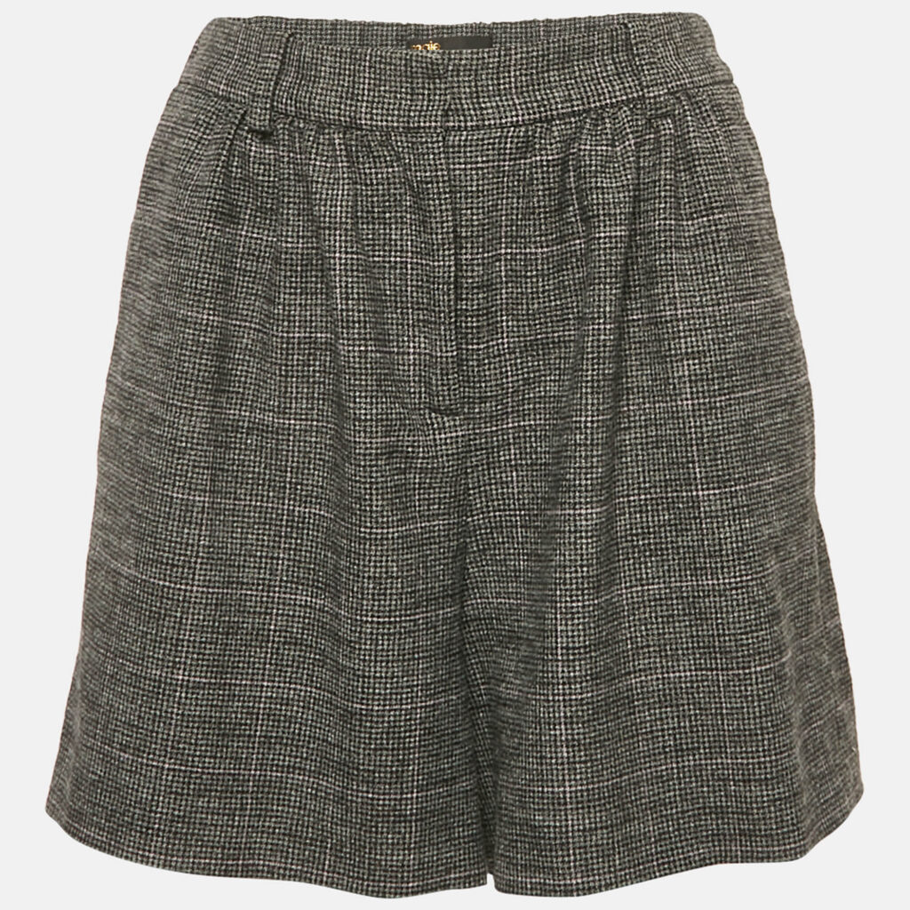 Maje Black Houndstooth Skorts L