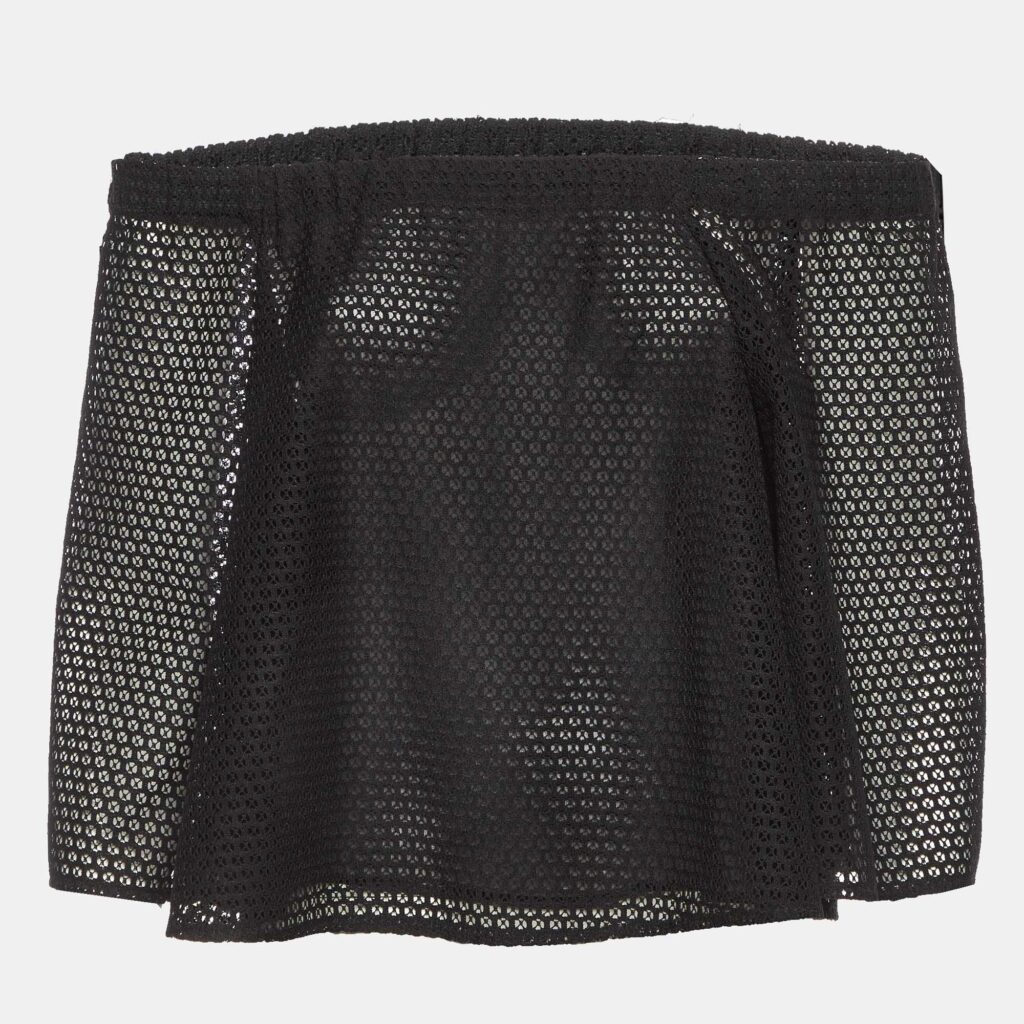 Maje Black Mesh Off-The-Shoulder Top S Maje Black Mesh Off-The-Shoulder Top S