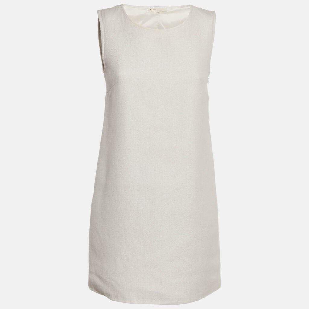 Maje White Metallic Cotton Ryder Shift Mini Dress M Maje White Metallic Cotton Ryder Shift Mini Dress M
