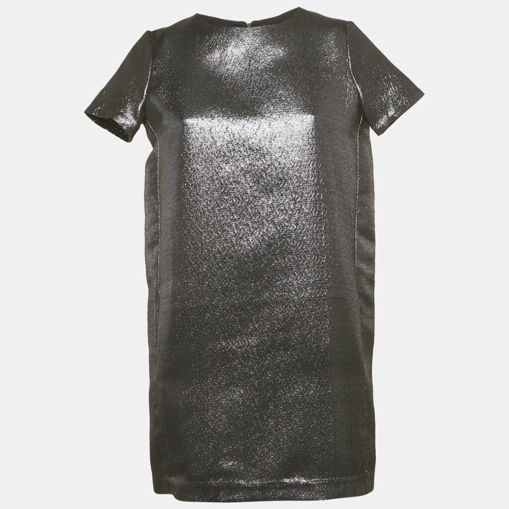 Maje Black Lurex Mini Shift Dress S