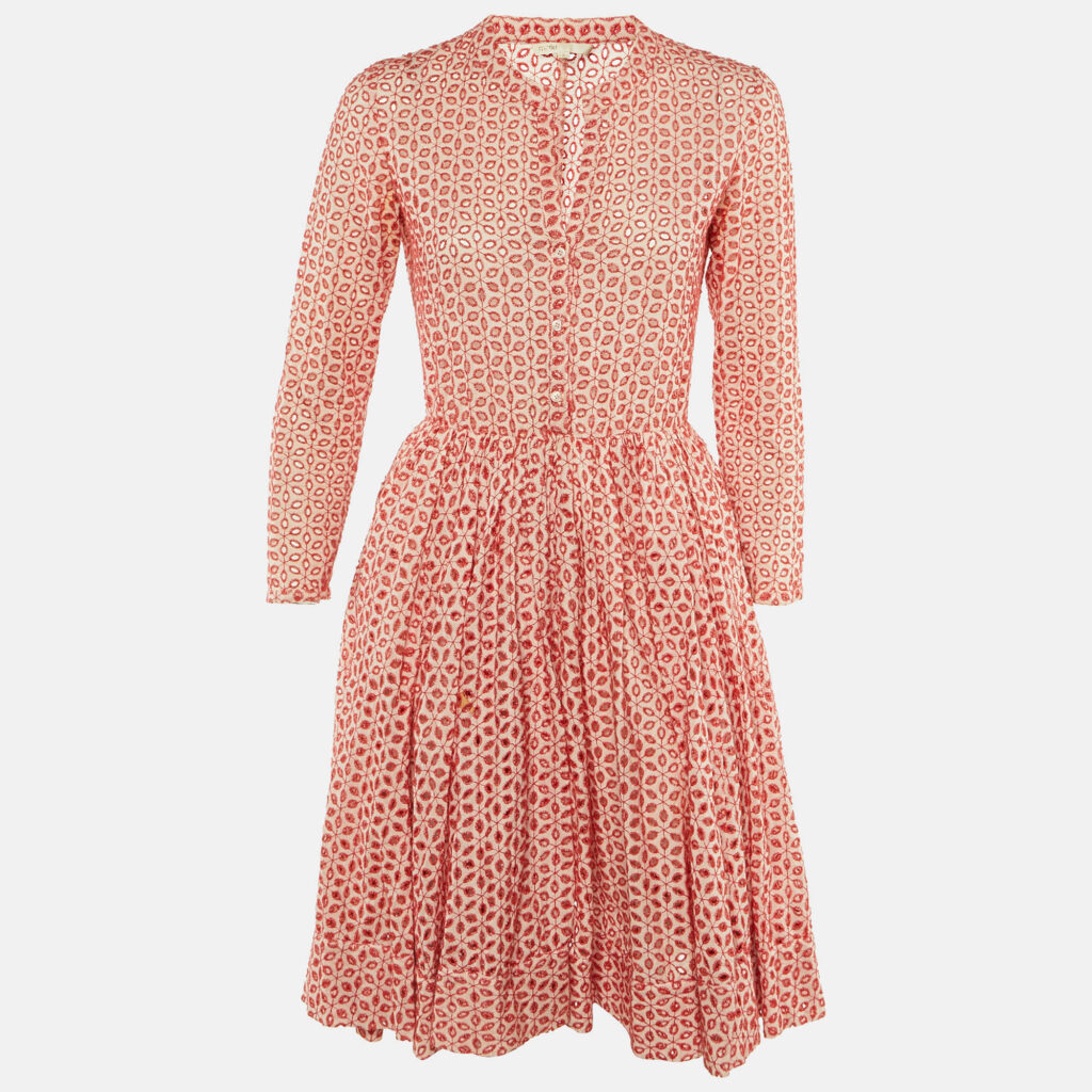 Maje Red Embroidered Eyelet Cotton Rayani Short Dress M Maje Red Embroidered Eyelet Cotton Rayani Short Dress M