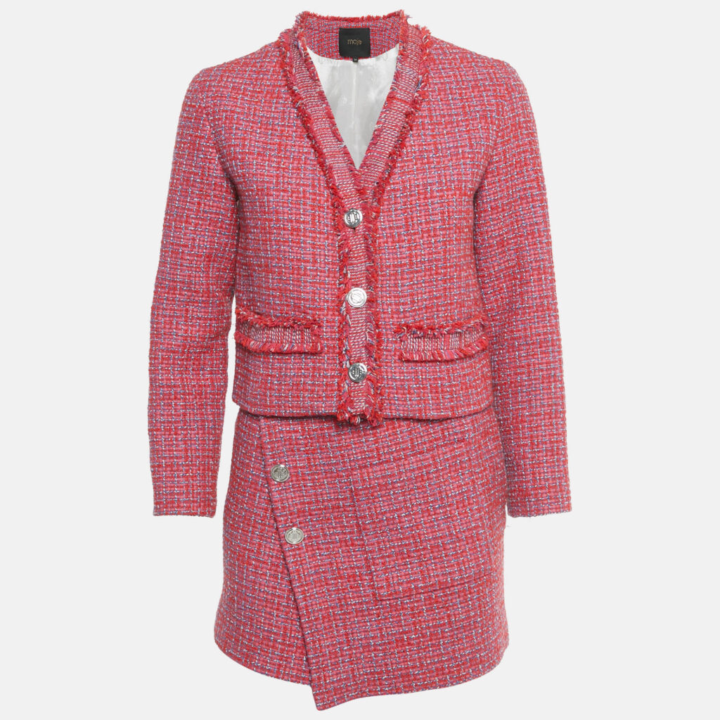 Maje Pink Tweed Blazer & Skirt Set XS/S Maje Pink Tweed Blazer & Skirt Set XS/S