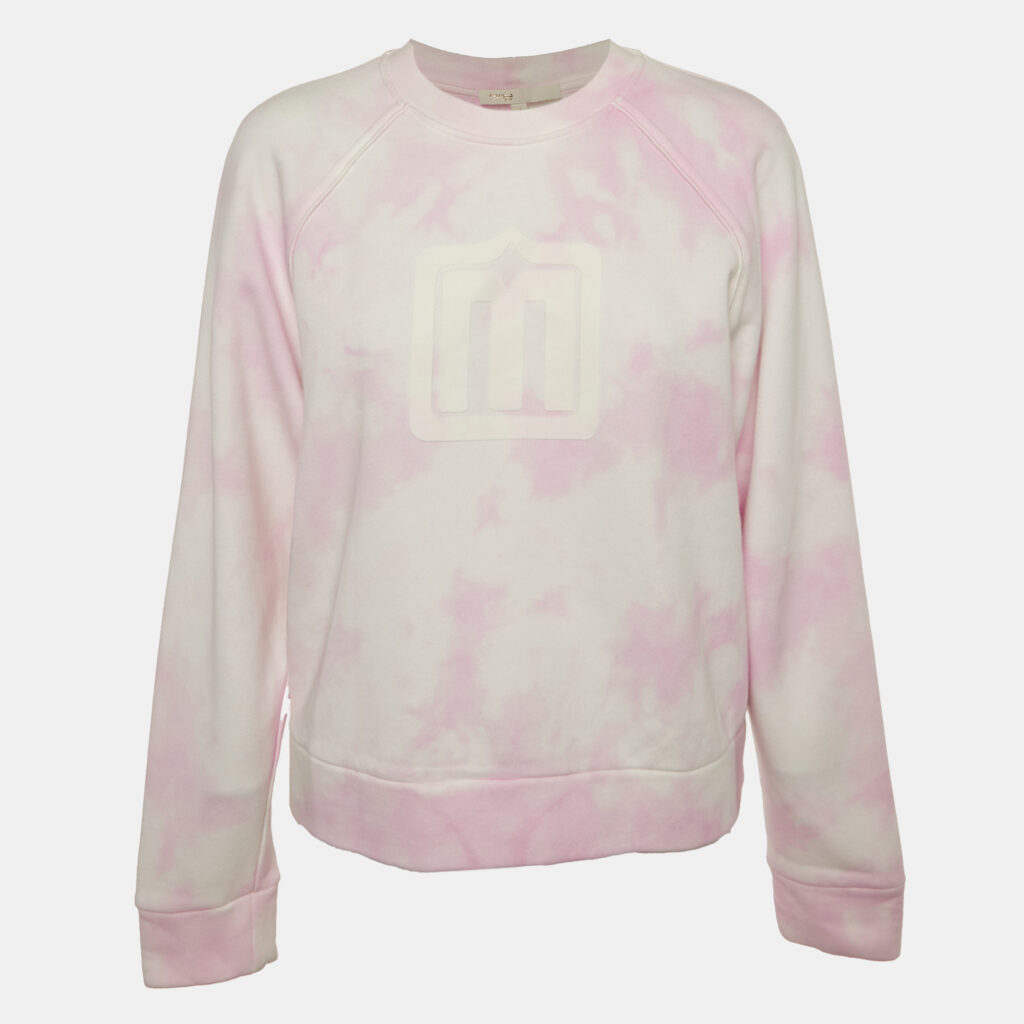 Maje Pink Tie-Dye Cotton Sweatshirt M Maje Pink Tie-Dye Cotton Sweatshirt M