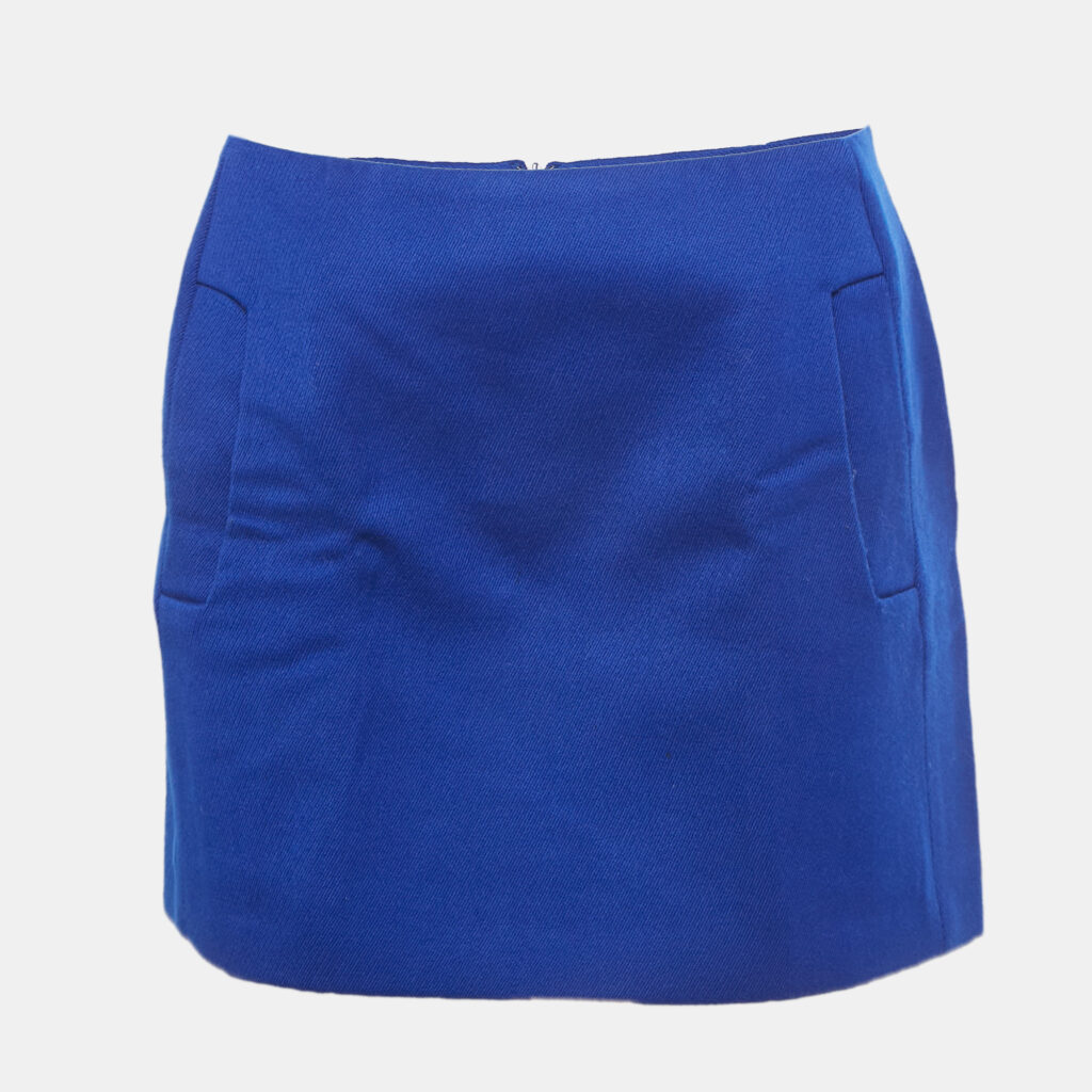 luxury-women-maje-used-clothes-p1237999-001-1.jpg Maje Blue Wool Gabardine Mini Skirt M