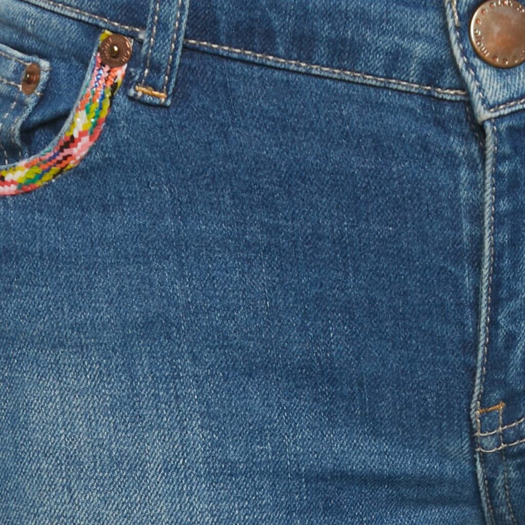 Maje Blue Distressed Demin Embellished Trim Low Waist Jeans XS Waist 28" Maje Blue Distressed Demin Embellished Trim Low Waist Jeans XS Waist 28"
