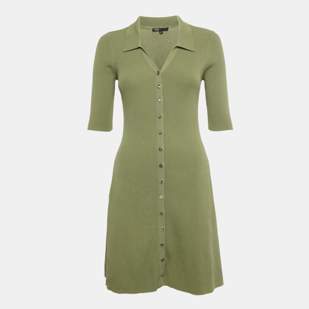 luxury-women-maje-used-clothes-p1247371-001.jpg Maje Green Knit Mini Dress M