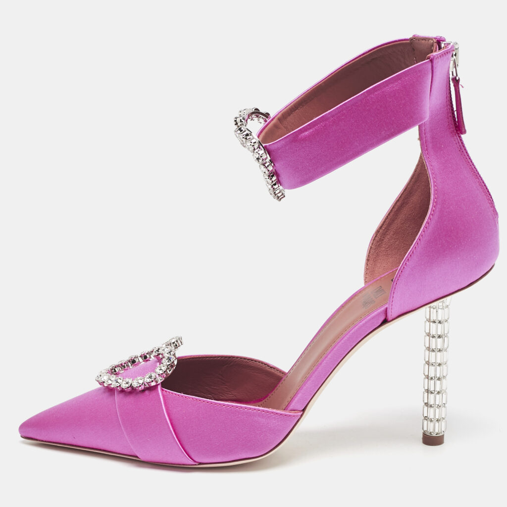 Malone Souliers Pink Satin Camille Ankle Strap Pumps Size 39 Malone Souliers Pink Satin Camille Ankle Strap Pumps Size 39