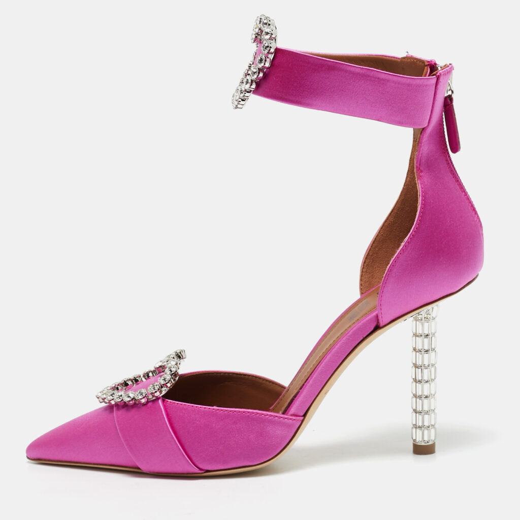 Malone Souliers Pink Satin Camille Ankle Strap Pumps Size 36 Malone Souliers Pink Satin Camille Ankle Strap Pumps Size 36