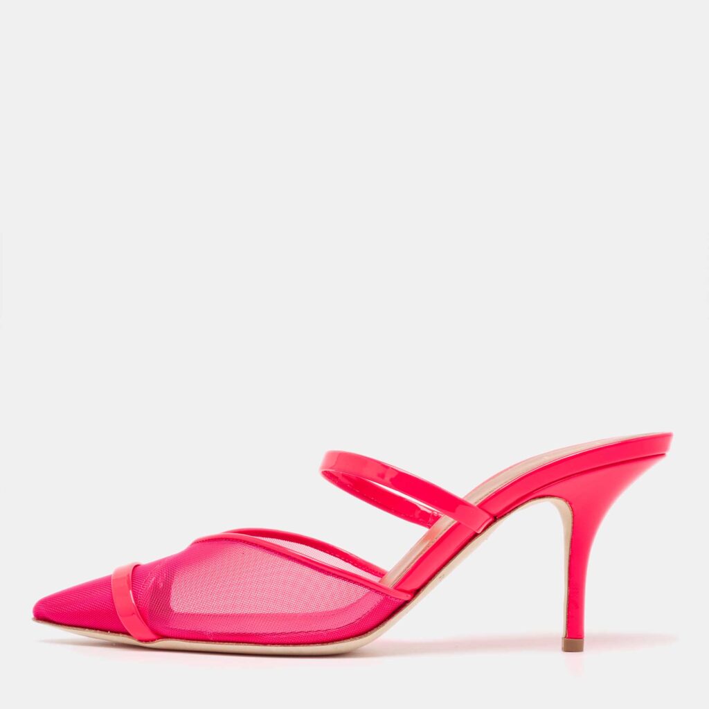 luxury-women-malone-souliers-new-shoes-p954834-003.jpg Malone Souliers Neon Pink Mesh and Patent Leather Clio Mules Size 39