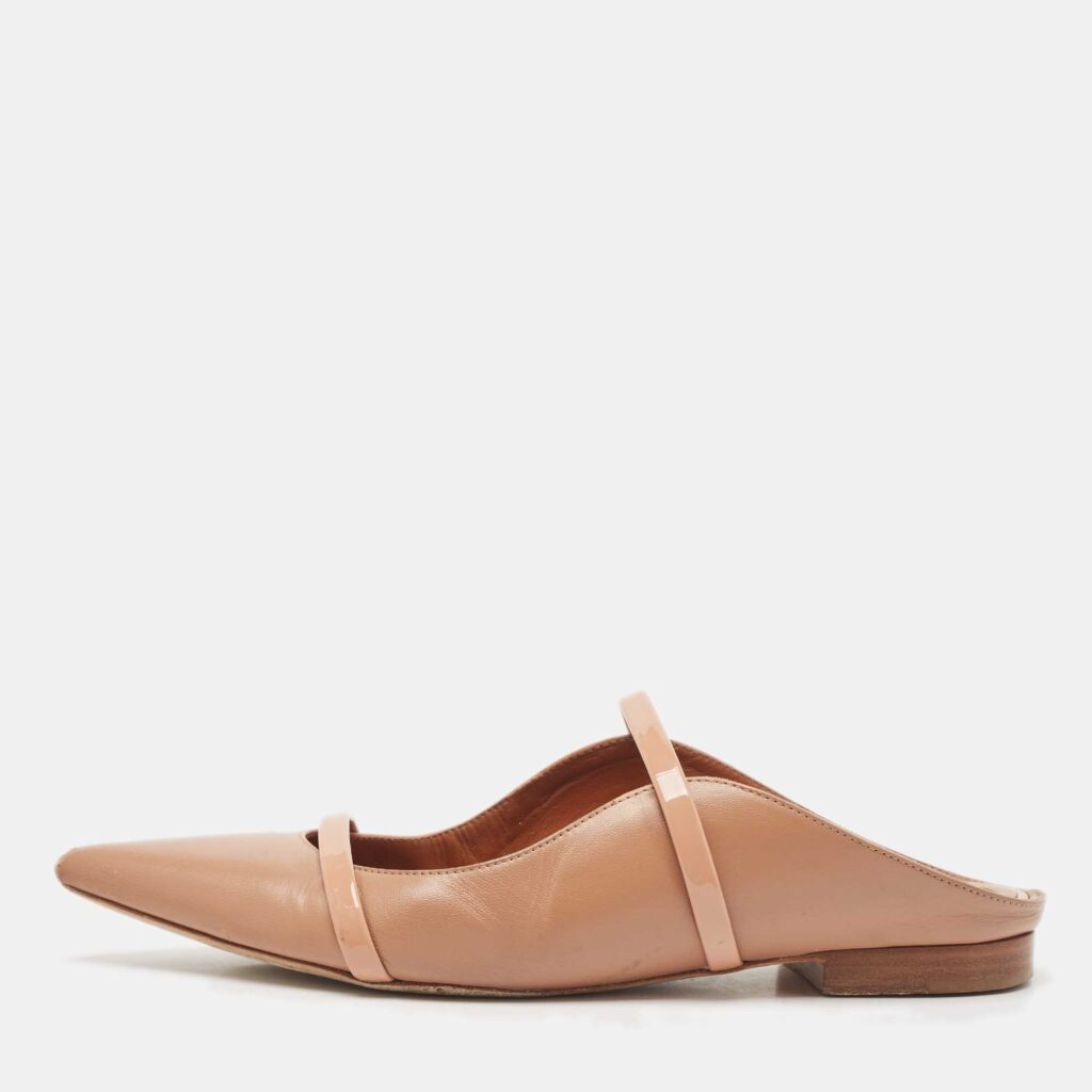luxury-women-malone-souliers-used-shoes-p1142139-003-1.jpg Malone Souliers Beige Leather Maureen Flat Mules Size 37.5