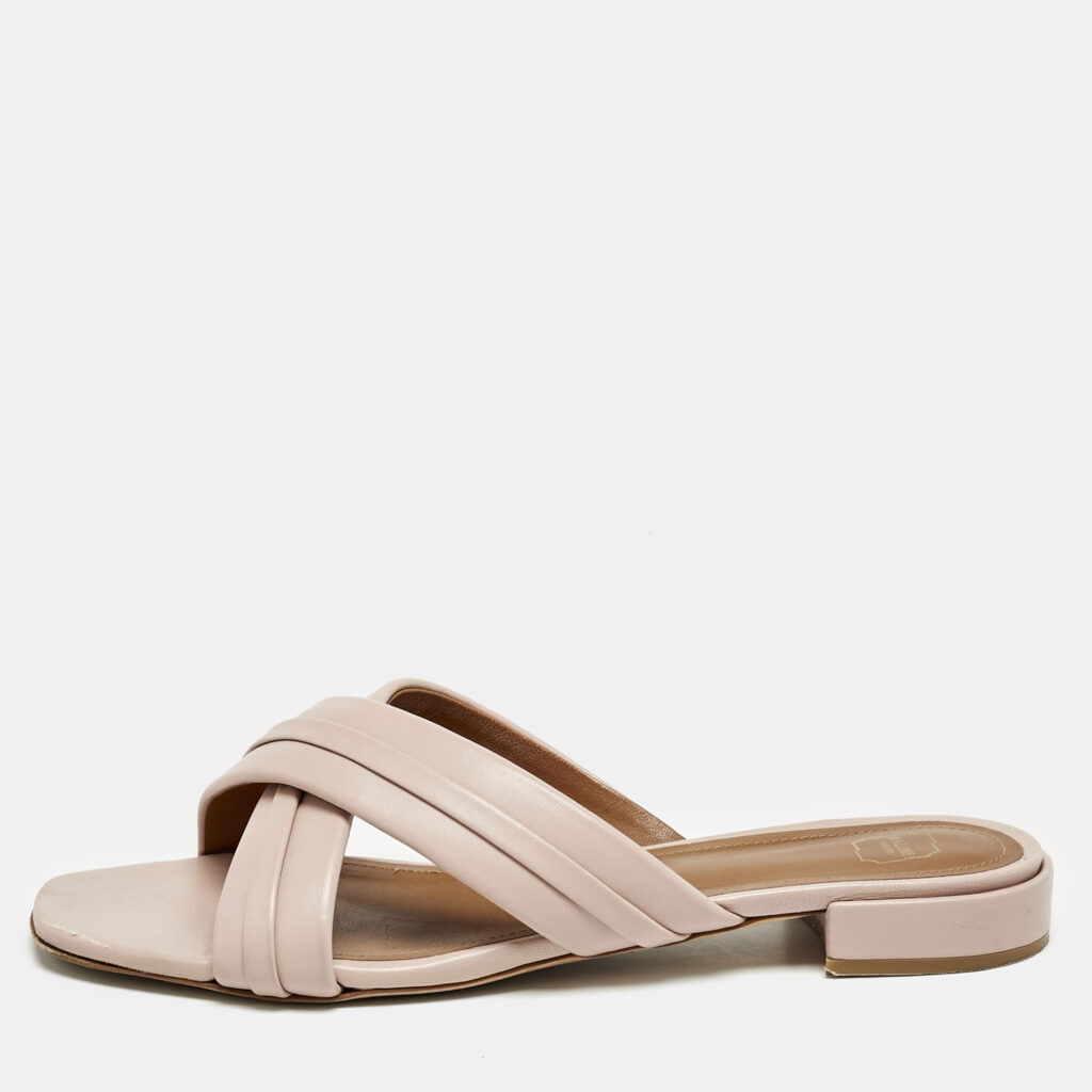 Malone Souliers Dusty Pink Leather Gavi Flat Slides Size 41 Malone Souliers Dusty Pink Leather Gavi Flat Slides Size 41