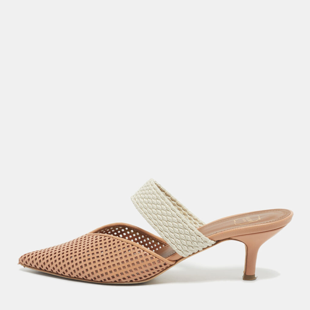 Malone Souliers Beige/Cream Fabric and Leather Maisie Mules Size 35 Malone Souliers Beige/Cream Fabric and Leather Maisie Mules Size 35