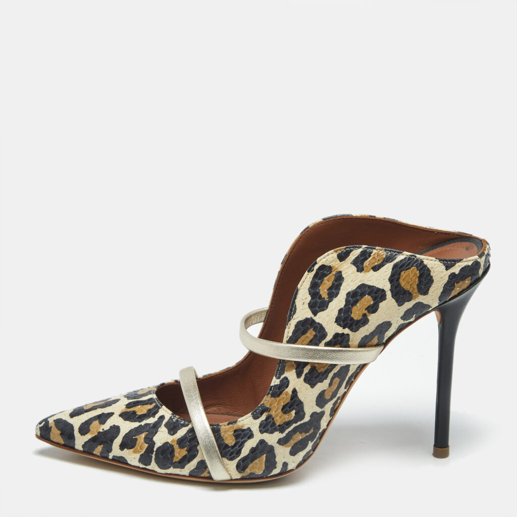Malone Souliers Multicolor Snakeskin and Leather Maureen Mules Size 38.5 Malone Souliers Multicolor Snakeskin and Leather Maureen Mules Size 38.5