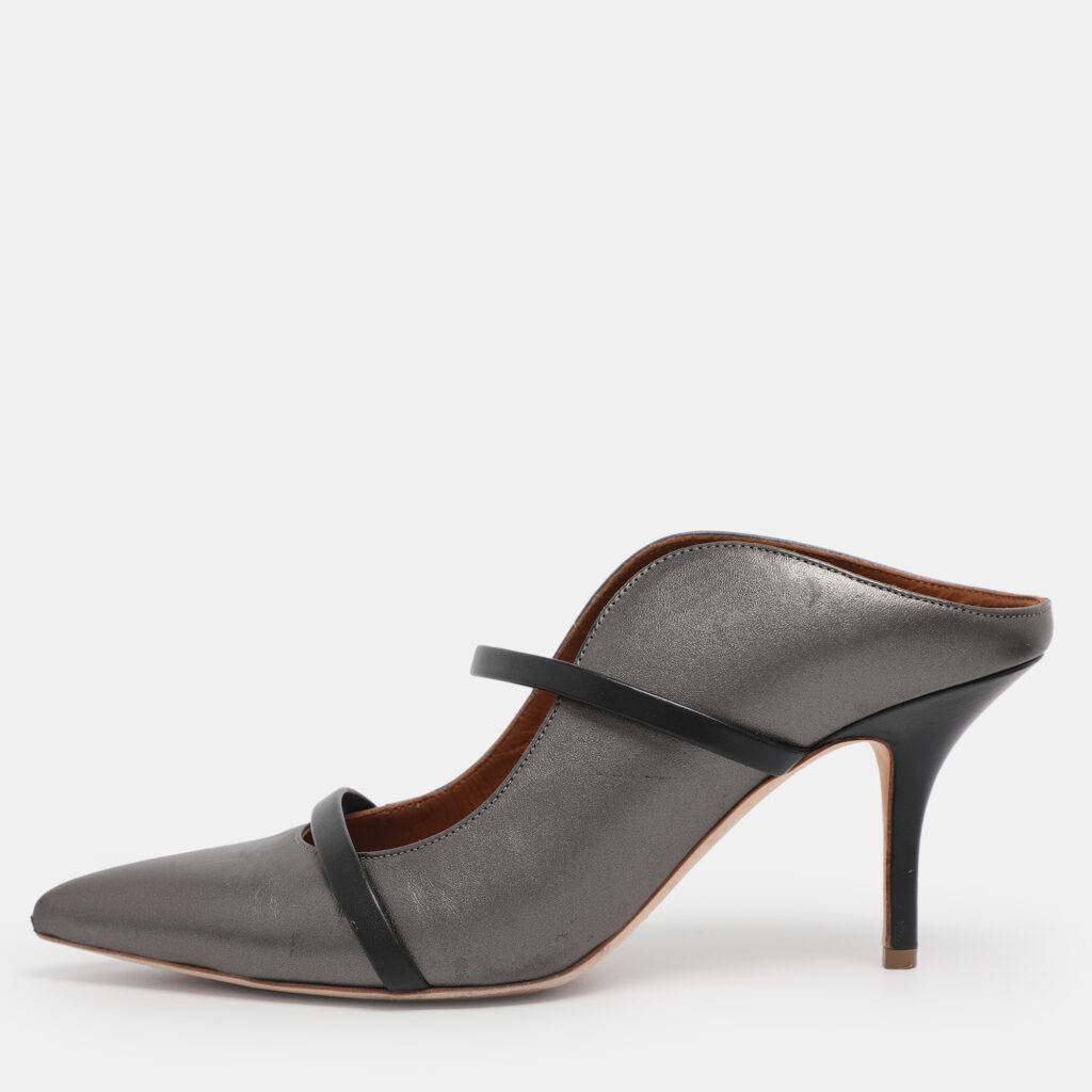 Malone Souliers Metallic Leather Maureen Pointed Toe Mules Size 39 Malone Souliers Metallic Leather Maureen Pointed Toe Mules Size 39