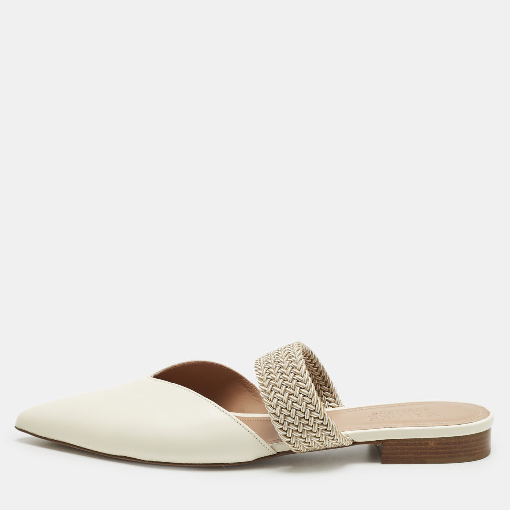 Malone Souliers Cream Croc Embossed Leather Maisie Mules Size 41.5 Malone Souliers Cream Croc Embossed Leather Maisie Mules Size 41.5