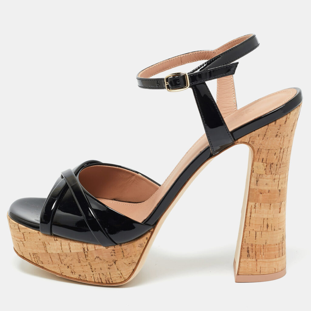 luxury-women-malone-souliers-used-shoes-p1216748-007-1.jpg Malone Souliers Black Patent Leather Keaton Ankle Strap Sandals Size 39