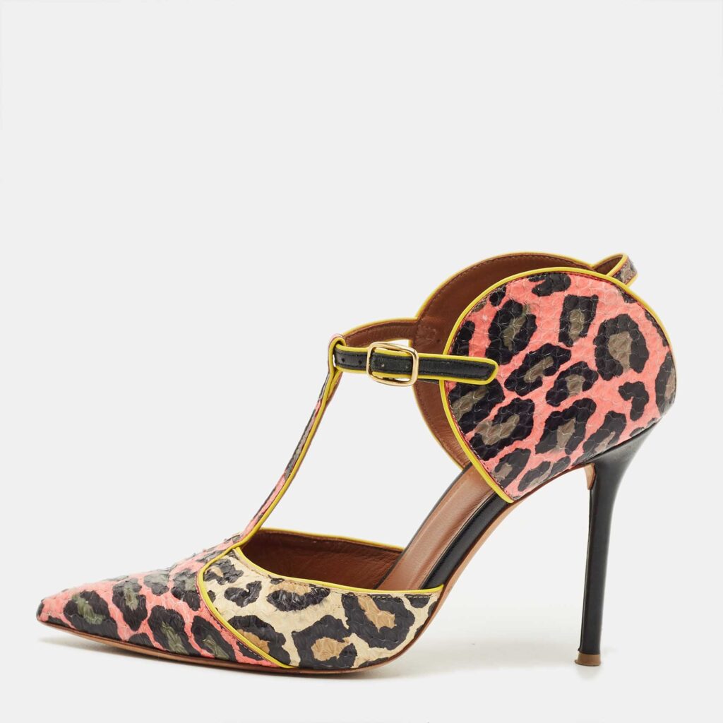 Malone Souliers Multicolor Python Leather Imogen Pumps Size 37