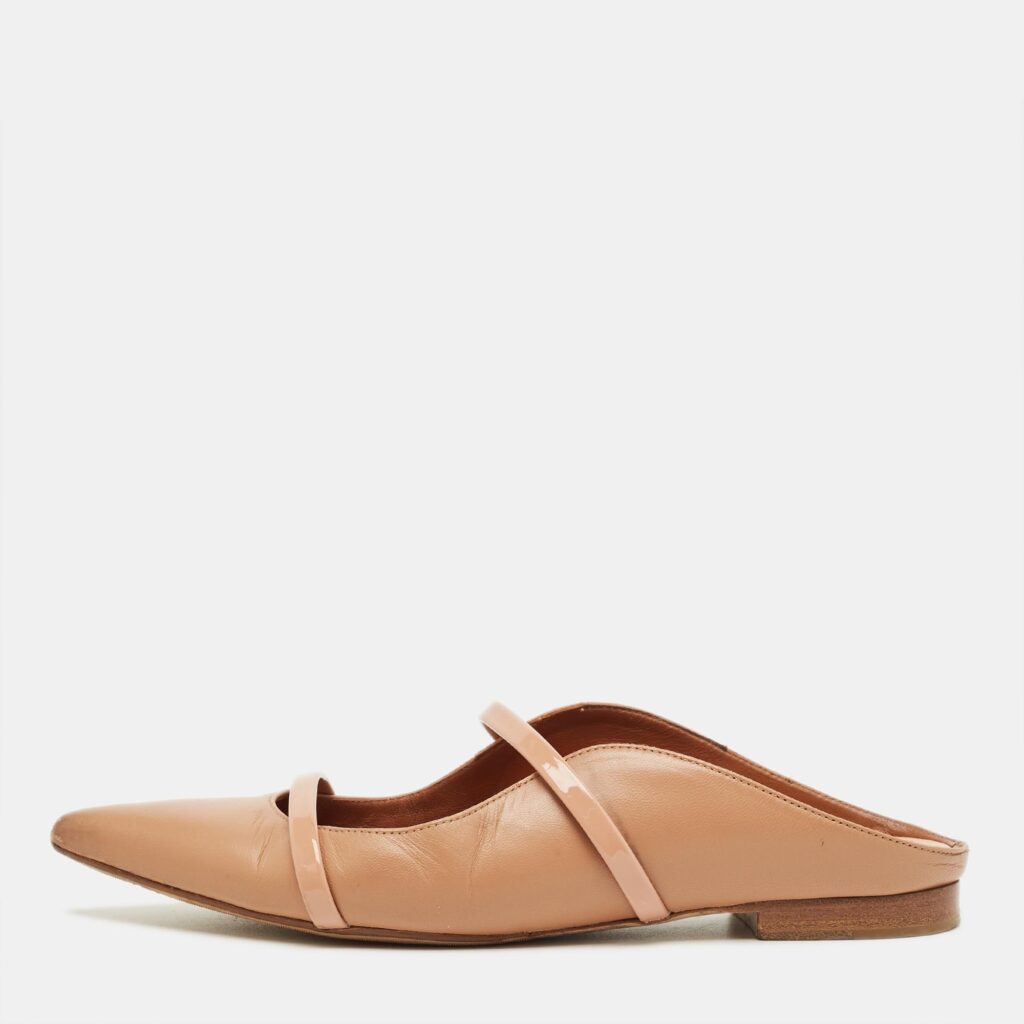 Malone Souliers Beige Leather Maureen Mule Sandals Size 38