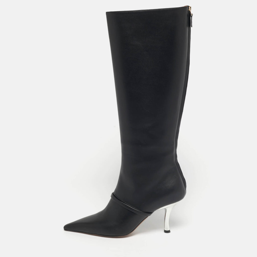 Malone Souliers Black Leather Markle Knee Length Boots Size 38