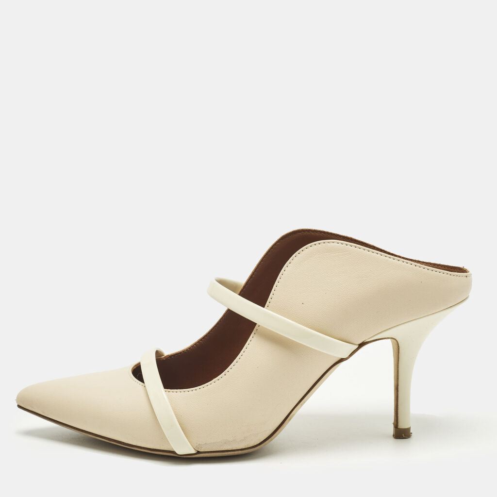 Malone Souliers Cream Leather Maureen Mules Size 36 Malone Souliers Cream Leather Maureen Mules Size 36