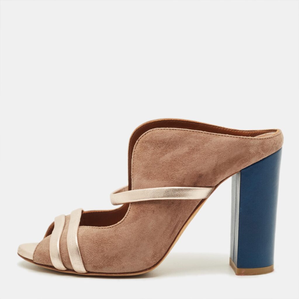 Malone Souliers Norah Size 35 Brown Leather and Suede Mules
