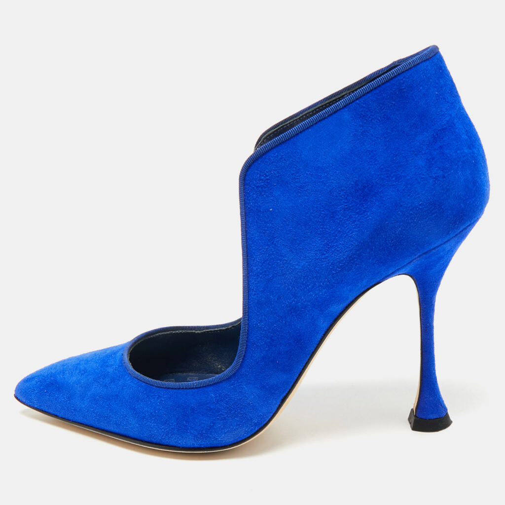 Manolo Blahnik Blue Suede Espedal Pumps Size 36.5 Manolo Blahnik Blue Suede Espedal Pumps Size 36.5
