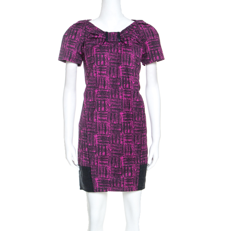 Marc By Marc Jacobs Magenta Printed Cotton Blend Canvas Dress S Marc By Marc Jacobs Magenta Printed Cotton Blend Canvas Dress S