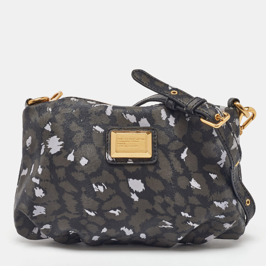 Marc by Marc Jacobs Black/Grey Animal Printed Leather Shoulder Bag Marc by Marc Jacobs Black/Grey Animal Printed Leather Shoulder Bag