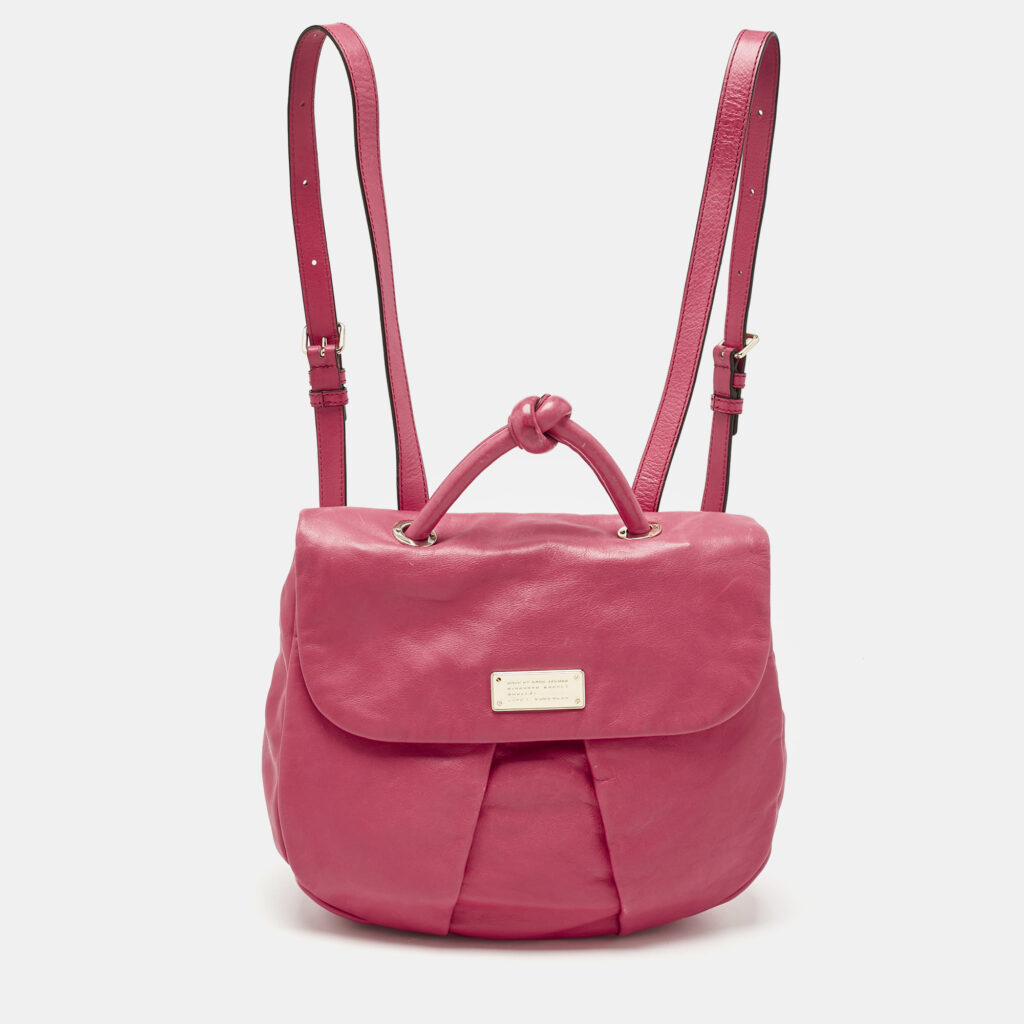 Marc by Marc Jacobs Dark Pink Leather Marchive Backpack Marc by Marc Jacobs Dark Pink Leather Marchive Backpack