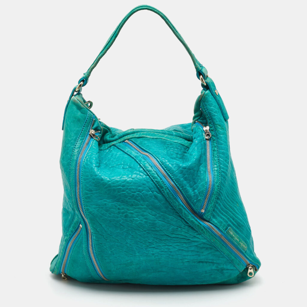 Marc by Marc Jacobs Blue Leather Leola Zipper Detail Hobo
